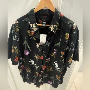 NWT H&M Mens button up floral shirt size XL